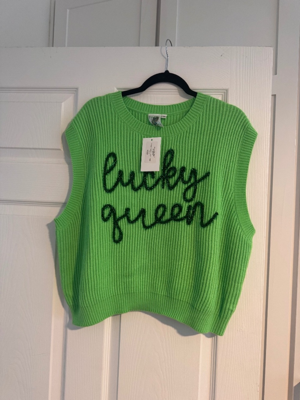 Queen of Sparkles "Lucky Green" Sweater Vest